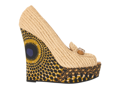 Burberry Raffia Wedges, front view