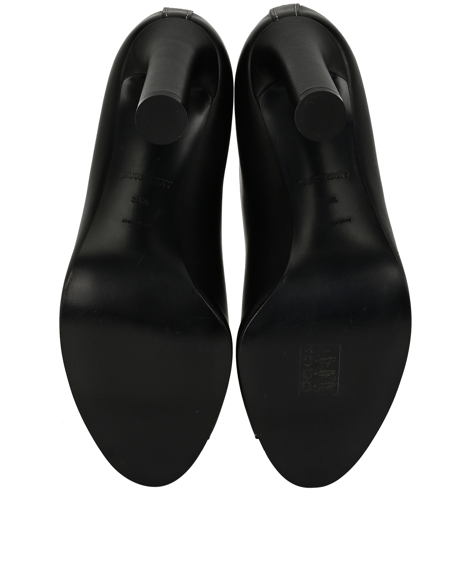 Burberry Lightwell Peep Toe Mules, &pound;120, Shoes, Black, Leather, Top view