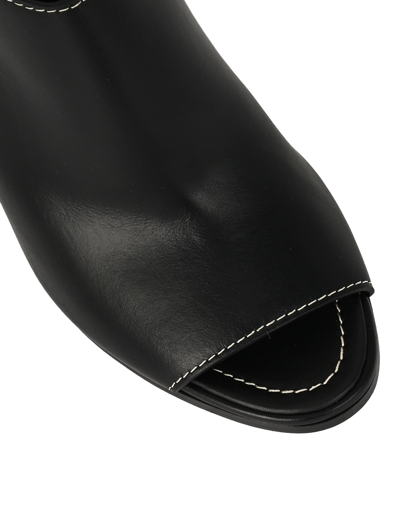 Burberry Lightwell Peep Toe Mules, &pound;120, Shoes, Black, Leather, Other view