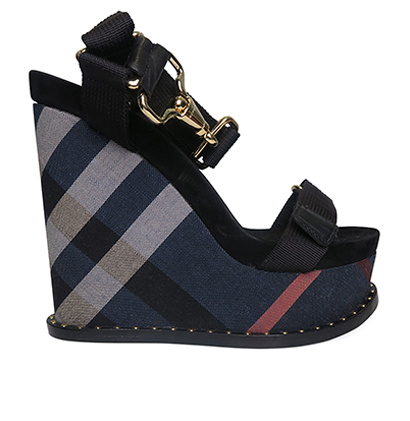 Burberry Check Wedge Espadrilles, front view