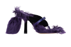 Burberry Step Post Sandals, Velvet/Shearling, Purple, UK5, B/DB, 3*
