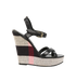 Burberry Plaid Wedge Sandals, front view