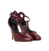 Celine Night Out T Strap Pumps, &pound;295, Shoes, Burgundy, Leather, Side view