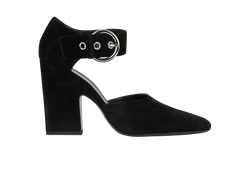 Celine Mary Jane Pumps, Suede, Black, UK7, 2*