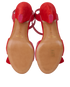 Celine Ruffle Heeled Sandals, &pound;110, Shoes, Red, Leather/Suede, Top view