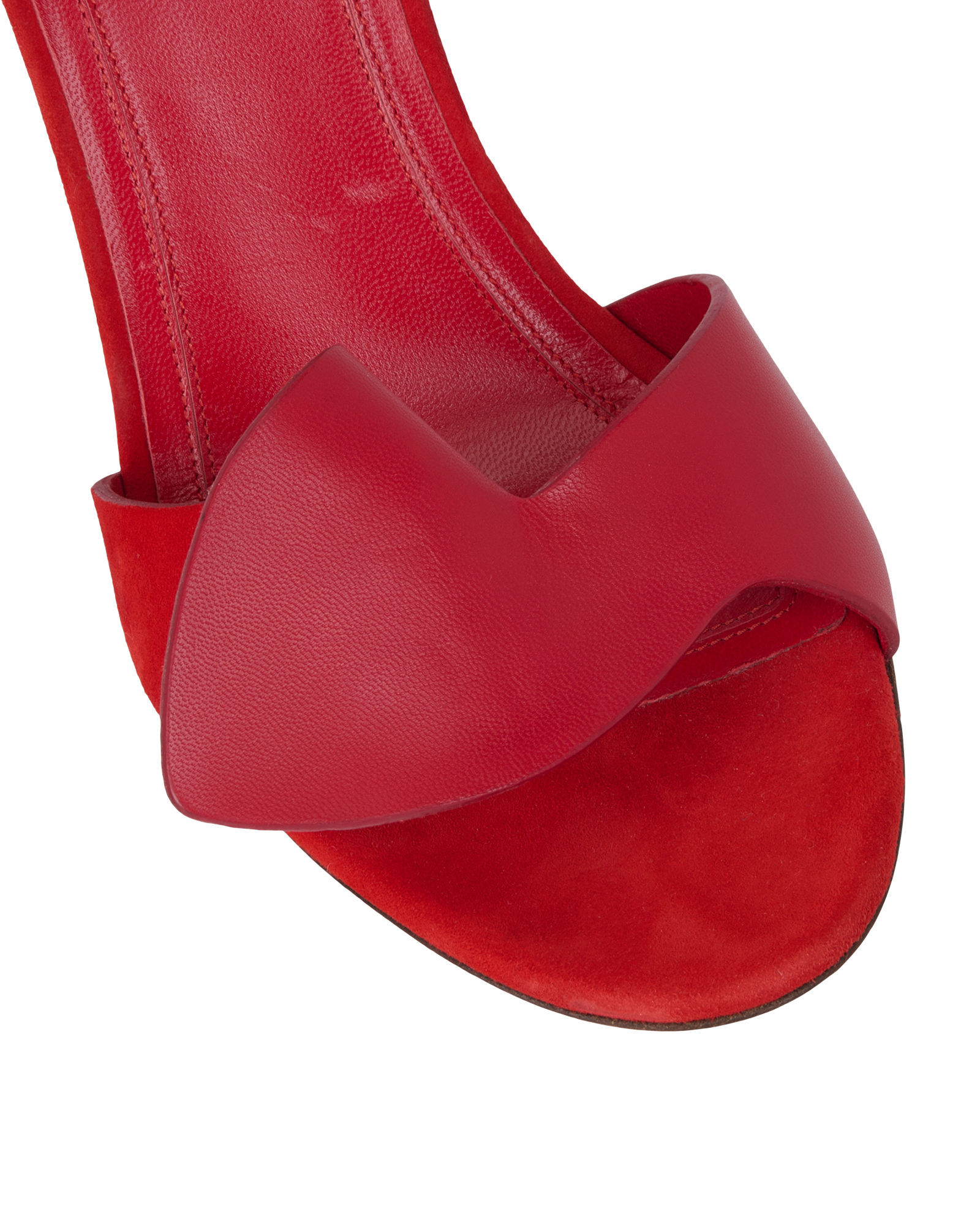 Celine Ruffle Heeled Sandals, &pound;110, Shoes, Red, Leather/Suede, Other view