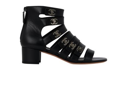 Chanel CC Gladiator Heeled Sandals, front view