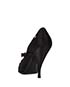 Chanel Black Satin Embellished CC Crystal Heels, back view
