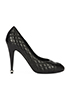 Chanel Black Quilted Heels, front view