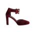 Chanel CC Bow Heels, &pound;450, Shoes, Burgundy, Velvet, Front view