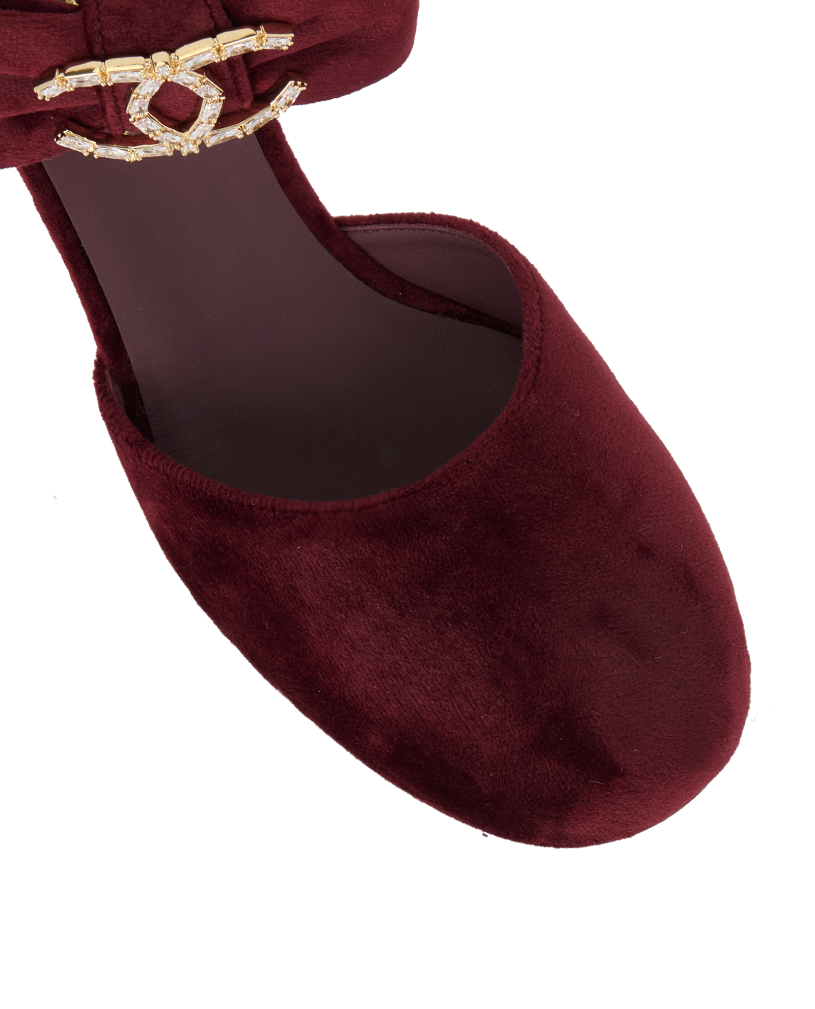 Chanel CC Bow Heels, &pound;450, Shoes, Burgundy, Velvet, Other view