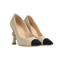 Chanel Cap Toe Pumps, &pound;350, Shoes, Beige, Canvas, Side view