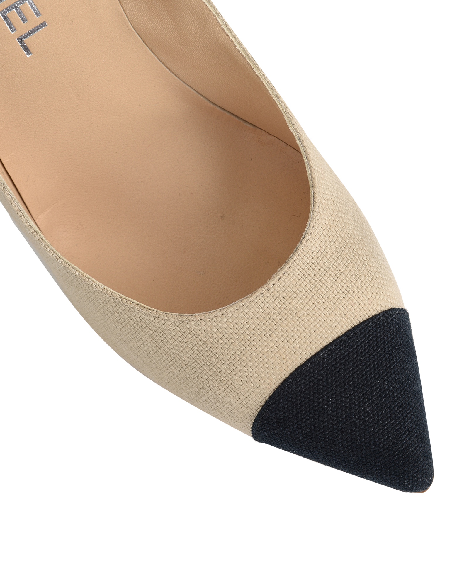 Chanel Cap Toe Pumps, &pound;350, Shoes, Beige, Canvas, Other view