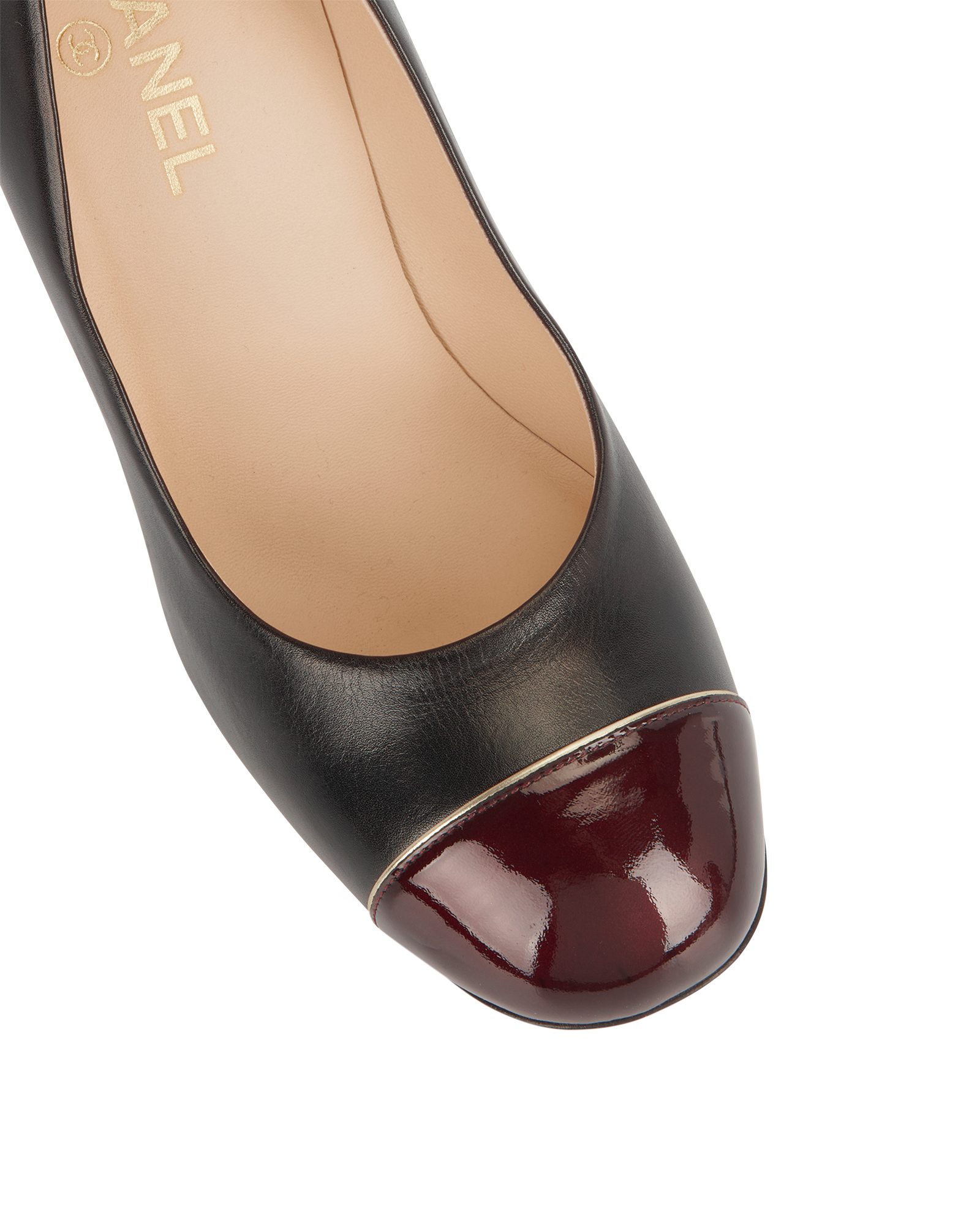 Chanel Cap Toe Pumps, &pound;280, Shoes, Black, Leather, Other view