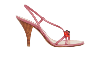 Chanel Ladybug Slingback Heels, front view