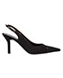 Chanel Fabric Slashed Kitten heel Slingback, front view