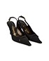 Chanel Fabric Slashed Kitten heel Slingback, side view