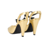 Chanel Two-Tone Bow Heels, £450, Shoes, Black/Gold, Leather, Back view