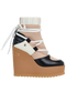 Chanel Runway Wedge Lace Up Ankle Boots, front view