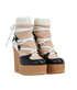 Chanel Runway Wedge Lace Up Ankle Boots, side view