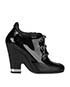 Chanel Black Patent/Leather Chain Tie Shoes, front view
