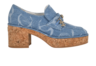 Chanel CC Denim Mocassins, front view