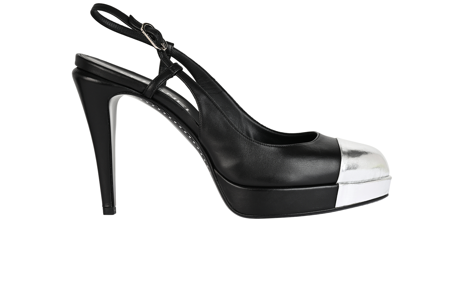 Pre-loved Chanel Cap Toe Slingback Heels - £350