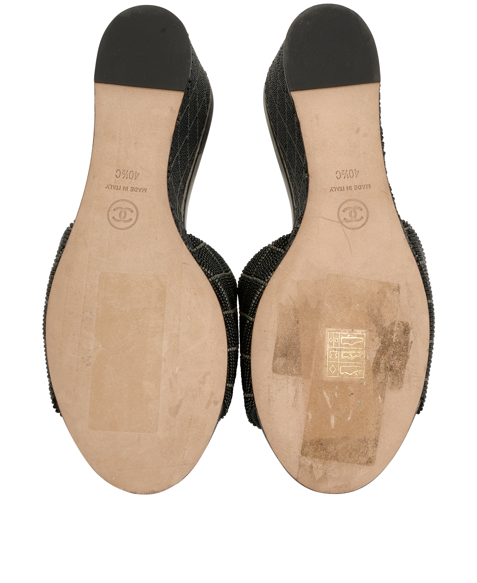 Chanel Beaded Mules, &pound;695, Shoes, Black, Leather, Top view