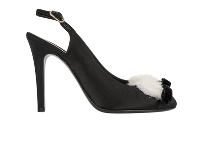 Chanel Camellia Bow Slingback Heels, front view
