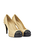 Chanel Two Toned Platform Heels, side view
