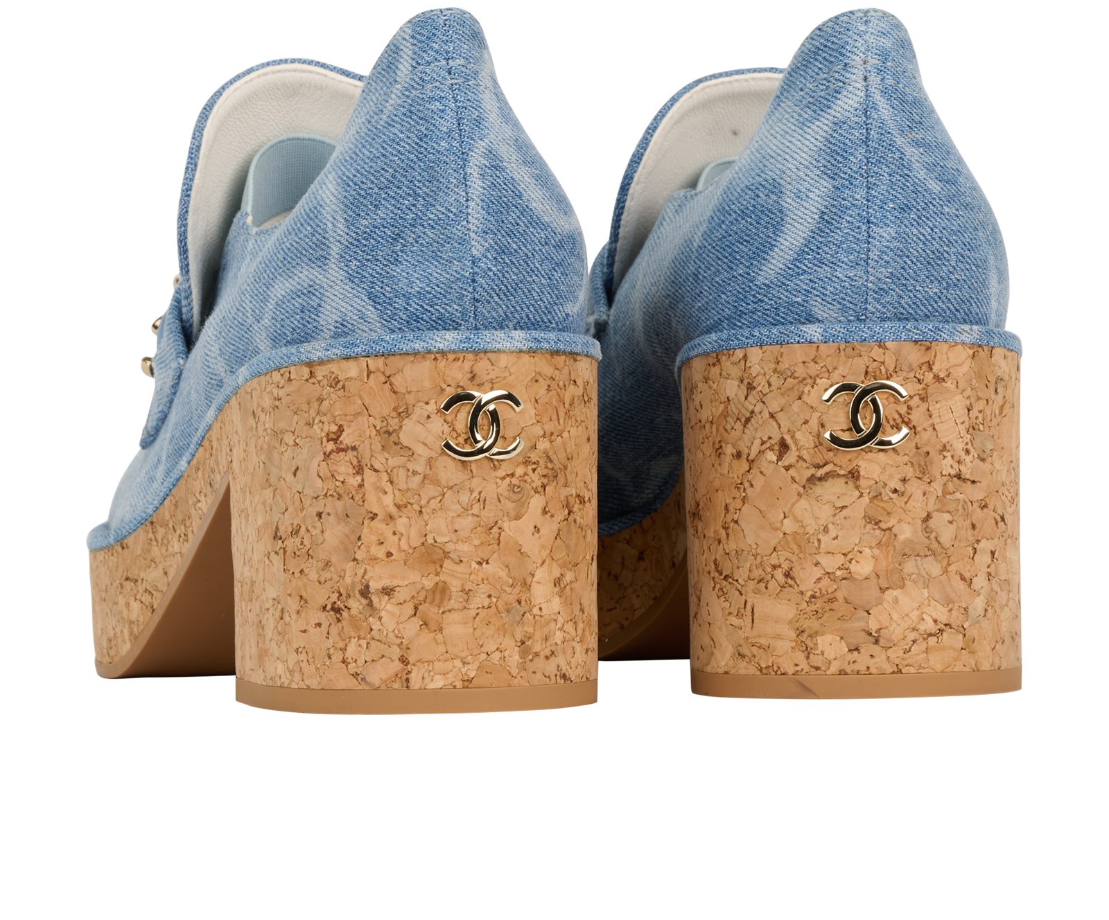 Chanel CC Denim Pumps, &pound;750, Shoes, Blue, Fabric, Back view