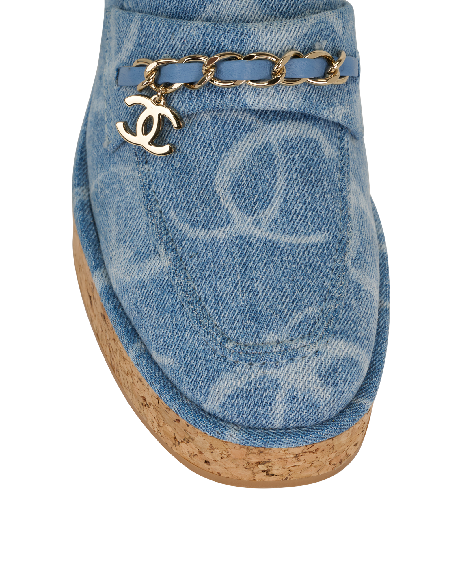 Chanel CC Denim Pumps, &pound;750, Shoes, Blue, Fabric, Other view
