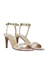 Chanel Pink Eyelet Ankle Strap Sandals, side view