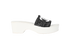 Chanel Platform Sandals, &pound;695, Shoes, Black/White, Fabric/Leather, Front view