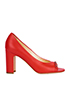 Chanel Chain Detail Block Heels, front view