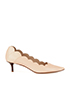 Chloe Lauren Scalloped Glossed-Leather Pumps, front view