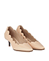 Chloe Lauren Scalloped Glossed-Leather Pumps, side view