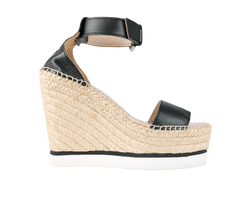 See by Chloe Espadrilles, Leather/Raffia, Black, UK4, 3*