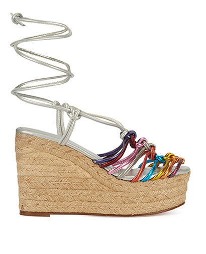 Chloe Metallic Wedge Espadrille Sandals, front view