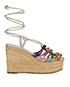 Chloe Metallic Wedge Espadrille Sandals, front view