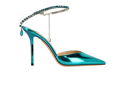 Jimmy Choo Saeda 100, £275, Shoes, Blue, Leather, Front view