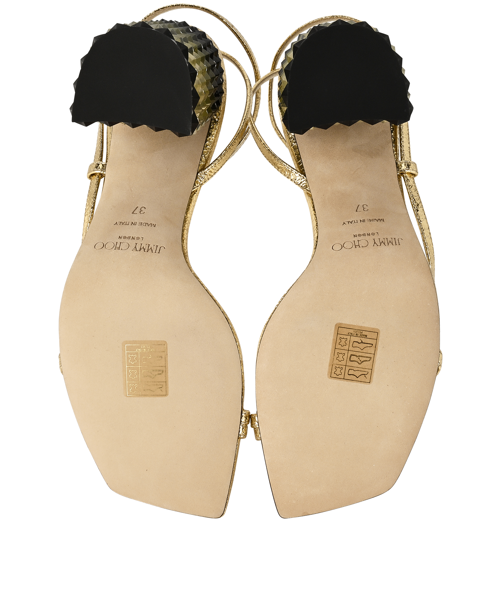 Jimmy Choo Stars Block Heel Sandals, &pound;295, Shoes, Gold, Leather, Top view