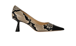 Jimmy Choo Rene 65 Snake Print Heels, Leather, Black/Grey, UK4, B/DB,3*