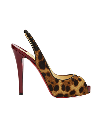 Christian Louboutin Platform Sling Back Heels, front view