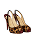 Christian Louboutin Platform Sling Back Heels, side view