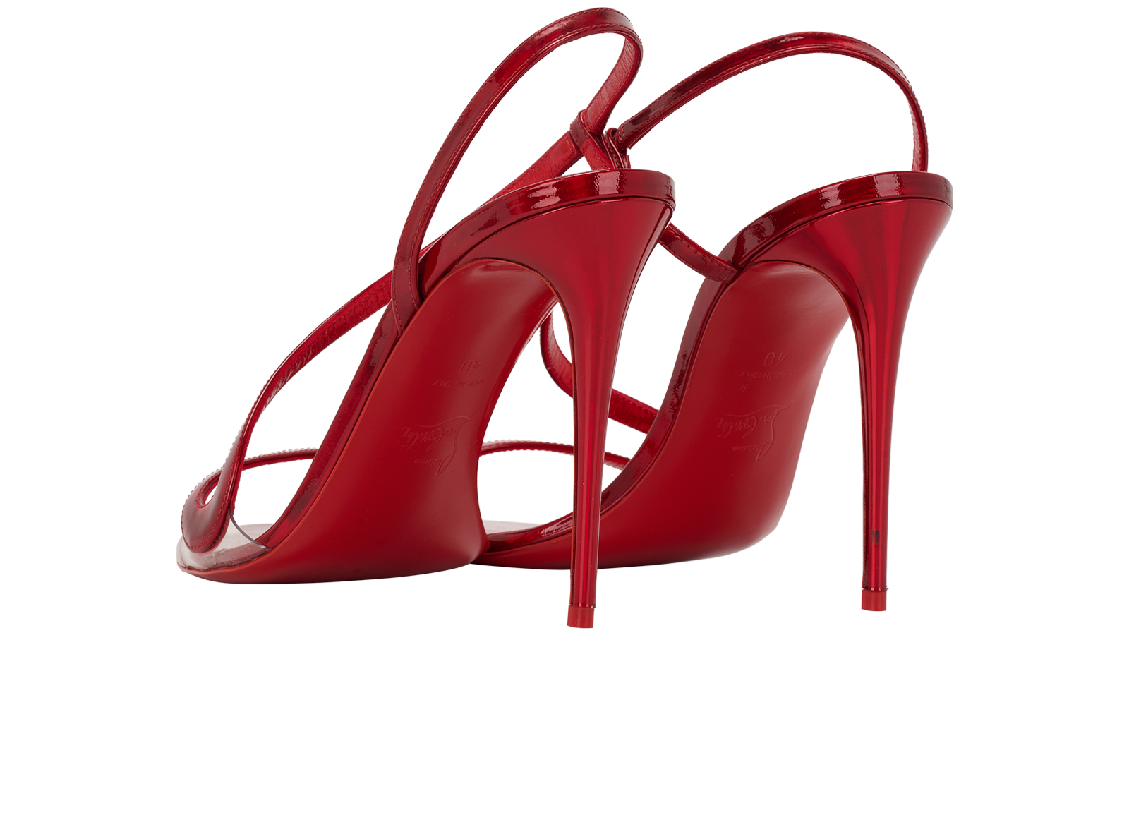Christian Louboutin Rosalie Heels, &pound;380, Shoes, Red, Patent Leather, Back view
