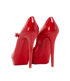 Christian Louboutin Bana Mary Jane Pumps, &pound;180, Shoes, Red, Patent Leather, Back view