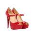 Christian Louboutin Bana Mary Jane Pumps, &pound;180, Shoes, Red, Patent Leather, Side view