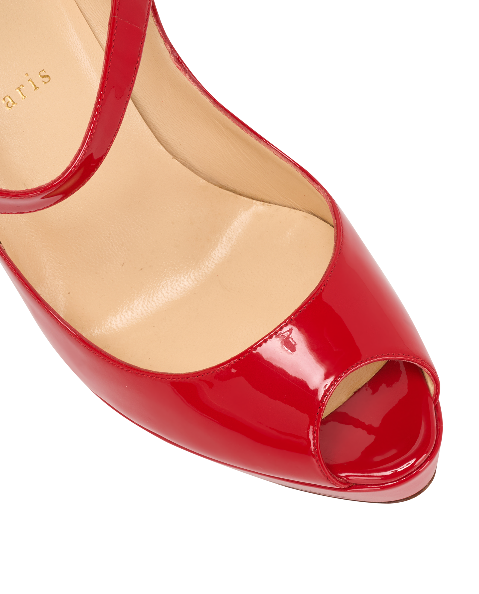 Christian Louboutin Bana Mary Jane Pumps, &pound;180, Shoes, Red, Patent Leather, Other view