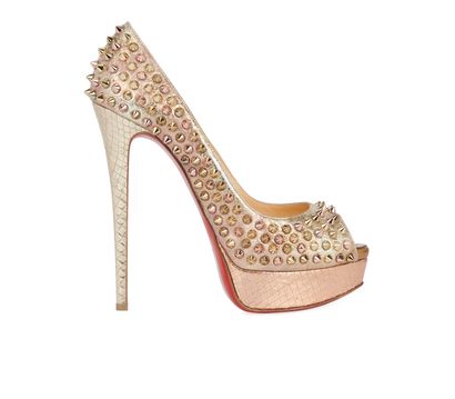 Christian Louboutin Lady Peep Spike Heels, front view